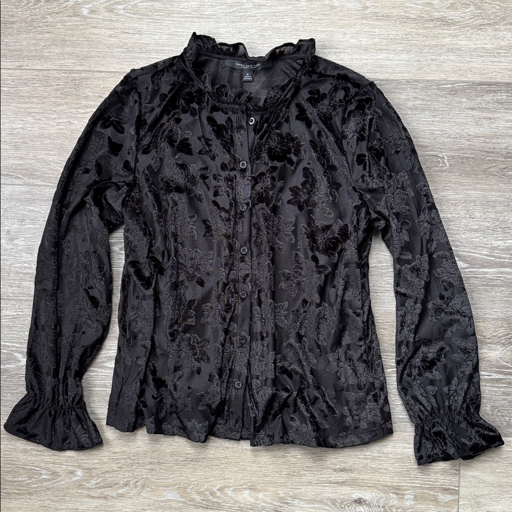 Marc New York sheer flower blouse NWOT